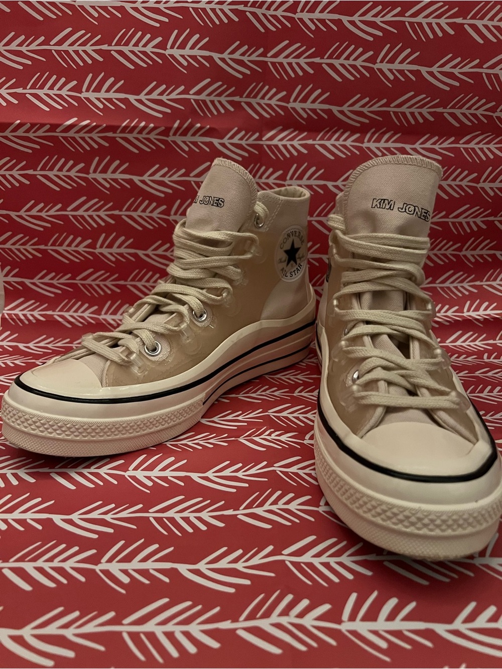 Kim Jones Converse Women's High-Top Sneakers in Beige Canvas